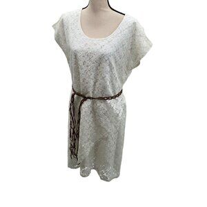 Ariat XL White Floral Hi Lo Second Wedding Dress Lacy Belted